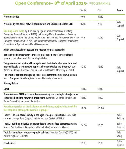 Programme of the Open Conference